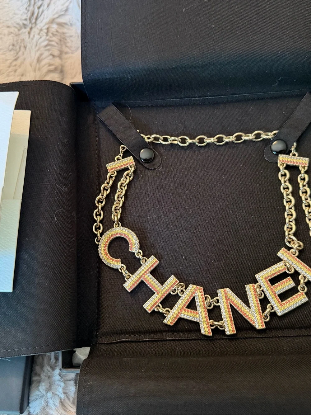 CHANEL  'CHANEL' Letter Necklace
